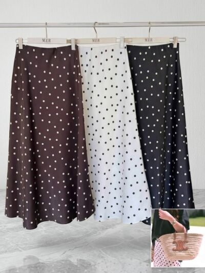 Polka Dots Satin Skirt